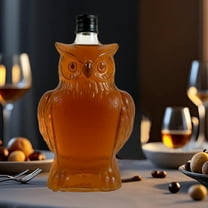 Eolstice Owl Shaped Liquor Dispenser Bottle, Handcrafted Borosilicate Glass Decanter, Unique Animal Themed Spirit Container for Bar Cart Home Entertainment