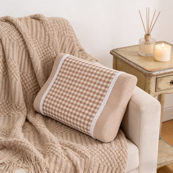 Eolstice Plaid Home Pillowcase Skines-Friendly Breathable Singles Pillow Cover, Cotton Pillow Case, Washable Cover for Adults Latex Pillow Bedding