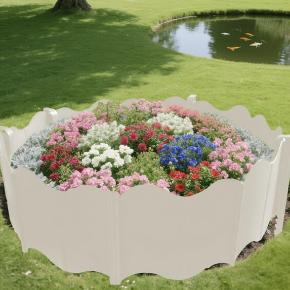 Eolstice Plastic Garden Border Edging Kit, 10-Piece Lawn Flower Bed Fencing, Decorative Landscape Border for Yards Pathways Planters