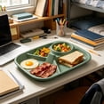thumbnail image 1 of Eolstice Plastic Meal Tray, Sectioned Serving Plate With Three Divided Compartments, Reusable Light Food Dish For Home Cafeteria School Lunch & Daily Dining, 1 of 6