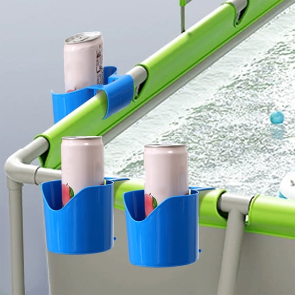 Eolstice Poolside Hanging Cup Holder, Drainable Splashproof Drink Caddy, Plastic Storage Rack For Above Ground Swimming Pools, Hot Tub Decks, Rail, Patio Use