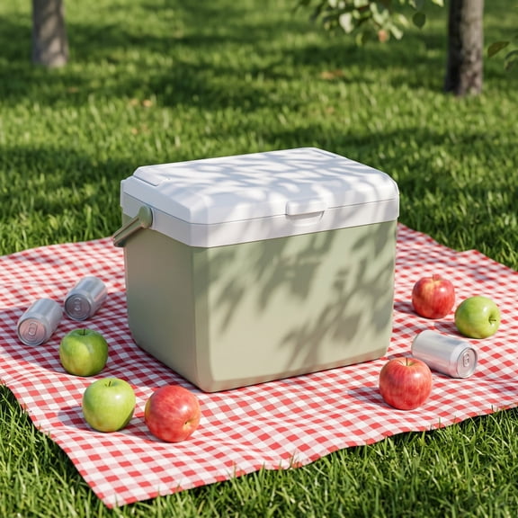Eolstice Portable Insulated Cooler Box, Carry Handle Thermal Storage Container, Waterproof Temperature Lock Chest, for Camping Fishing Picnic Outdoor