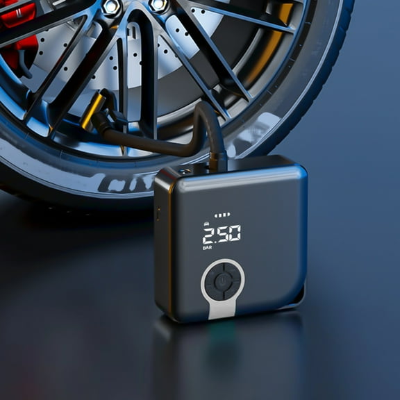 Eolstice Portable Mini Car Tire Inflator with Analog Gauge, 12V Compressor for Bike and Pool Toys, Sturdy Pump for Vehicles, Travel, Emergency Use