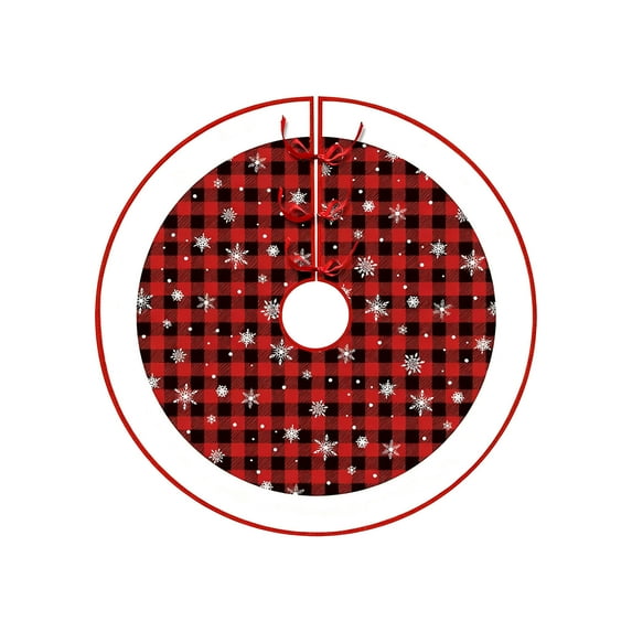 Eolstice Printed Christmas Tree Skirt, Personalized Snowflake Reindeer Design, Festive Tree Base Cover, Holiday Decor Accent