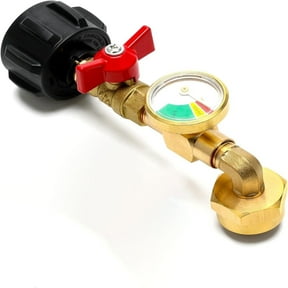 Eolstice Propane Refill Adapter for 1LB Tank, Refill Elbow with Gauge, Transfer to Small Bottles, Safe Fuel Adapter