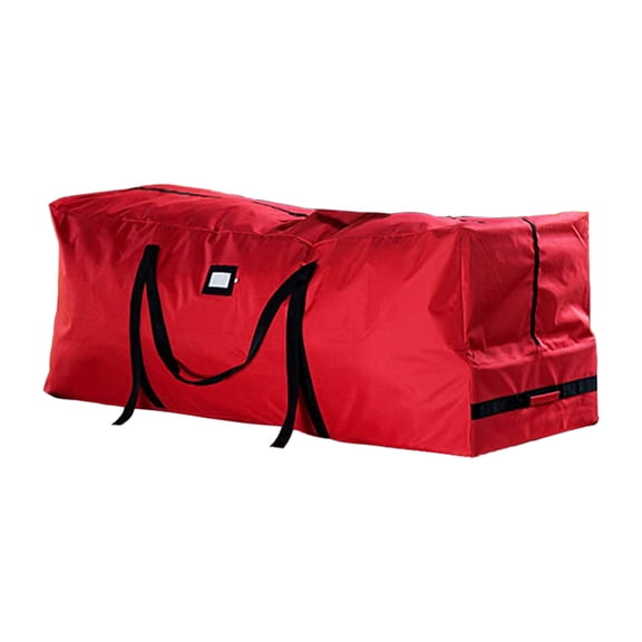 Eolstice Red Oxford Cloth Seasonal Tree Storage, Rolling Wheeled Gift Container With Tugboat Handle, Holiday Item Organizer Bag For Compact Seasonal Packing