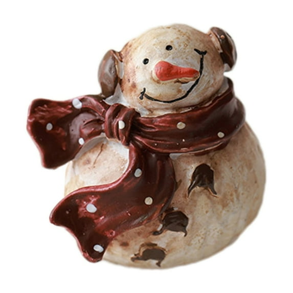 Eolstice Resin Snowman Figurine with Desktop Stand, Winter Themed Decor for Home Office Shelf, Christmas Scene Layout Props for Holiday Party, Decor Accents for Tabletop Mantle Display