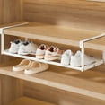 thumbnail image 1 of Eolstice Retractable Shoe Rack, Household Shoe Cabinet Layered Partition, Under Cabinet Hanging Basket Rack For Shoes, Space Saving, Expandable, Sturdy(White), 1 of 6