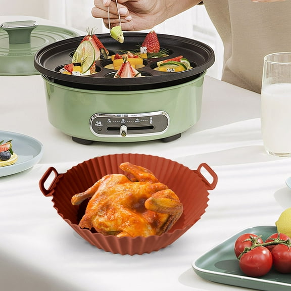 Eolstice Reusable Fryer Basket Liner Paper, Parchment Filter for Oil Frying, No-Clean Cooking Accessory for Air Fryers