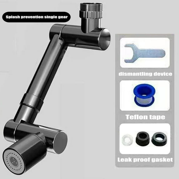 Eolstice Rotating Faucet Extender with Mechanical Arm, Sink Nozzle Attachment for Kitchen Bathroom, Flexible Spray Extension for Cleaning Tasks