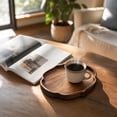 thumbnail image 1 of Eolstice Rustic Wooden Tray Platter, Coffee Table Serving Board, Snacks Fruit Organizer, Living Room Home Kitchen General Decorative Storage Tray, 1 of 6