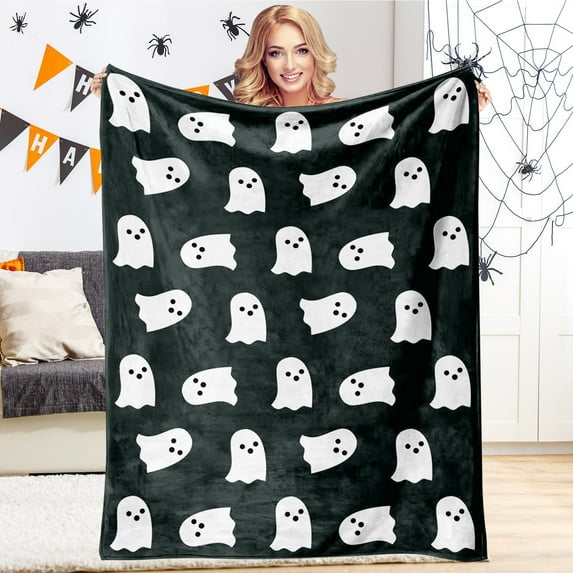Eolstice Seasonal Halloween Print Fleece Blanket for Home Use, Soft Throw for Sofa Office and Car, Holiday Themed Comfort Blanket for Movie Nights and Relaxation