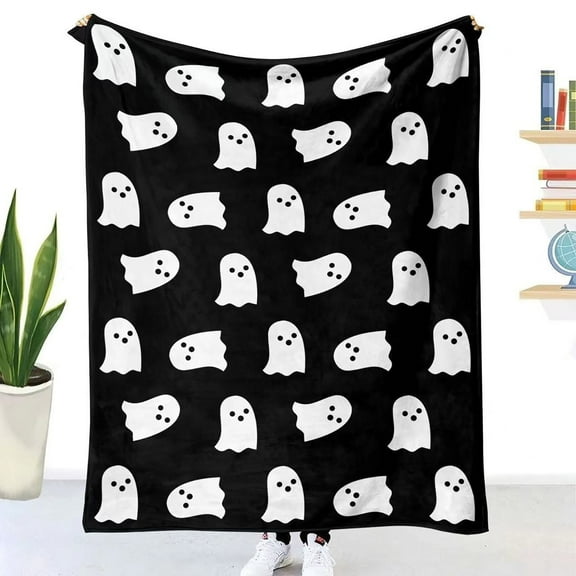 Eolstice Seasonal Halloween Print Fleece Blanket for Home Use, Soft Throw for Sofa Office and Car, Holiday Themed Comfort Blanket for Movie Nights and Relaxation
