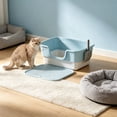 thumbnail image 1 of Eolstice Semi Enclosed High Sided Litter Box, Splash Proof Design, Ample Space for Large Cats, for Felines under 20 lbs, Covered Easy Clean Toilet, 1 of 6