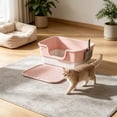 thumbnail image 1 of Eolstice Semi Enclosed High Sided Litter Box, Splash Proof Design, Ample Space for Large Cats, for Felines under 20 lbs, Covered Easy Clean Toilet, 1 of 6