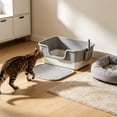 thumbnail image 1 of Eolstice Semi Enclosed High Sided Litter Box, Splash Proof Design, Ample Space for Large Cats, for Felines under 20 lbs, Covered Easy Clean Toilet, 1 of 6