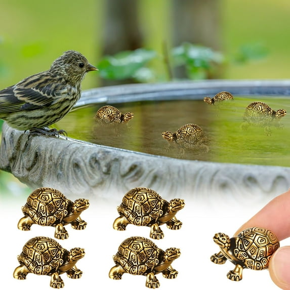 Eolstice Set Of 4 Miniature Metallic Turtle Decor, Bath Time Accent Pieces For Spa Atmosphere, Decorative Disks For Tub Edge Soaking Experience Enhancement