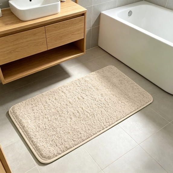 Eolstice Shaggy Runner Rug, Extra Thick Fluffy Foot Mat, Non Slip Latex Backing, Soft High Pile Absorbent Carpet for Bathroom Laundry Room