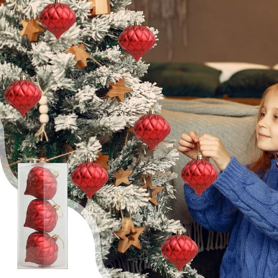 Eolstice Shatterproof Christmas Ball Decoration, Sturdy Onion Head Shape Painted Tree Ornaments, for Holiday Displays Gift Enhancements and Seasonal Arrangements