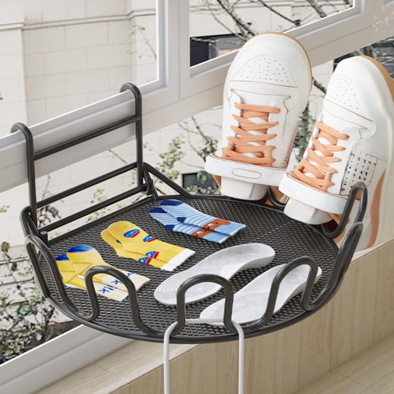 Eolstice Shoe Drying Artifact Drying Shoe Rack, Outdoor Balcony Clothes Rack, Kitchen Shoe Rack Slippers Rack, for Entryway, Garage, Space Saving, Sturdy(Black)