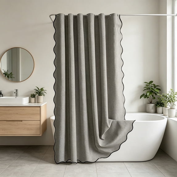 Eolstice Shower Curtain, 70.86x70.86 Inch Waterproof Cloth Curtain, Large Area Easy Clean Shade, Soft Foldable Hanging for Bathroom, Hotel and Home Decor,Gray