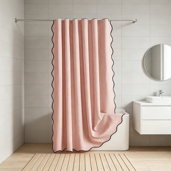 Eolstice Shower Curtain, 70.86x70.86 Inch Waterproof Cloth Curtain, Large Area Easy Clean Shade, Soft Foldable Hanging for Bathroom, Hotel and Home Decor,Pink