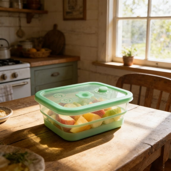 Eolstice Silicone Food Storage Container, Collapsible Foldable Food Dispensing Box With Lid For Household Outdoor And Kitchen Organization,Green