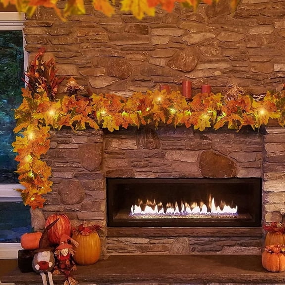Eolstice Simulation Maple Leaf Vines Ornament For Autumn Decor, Realistic Fall Acc-ents, Perfect For Home Wall Hanging Seasonal Updates And Festive Displays