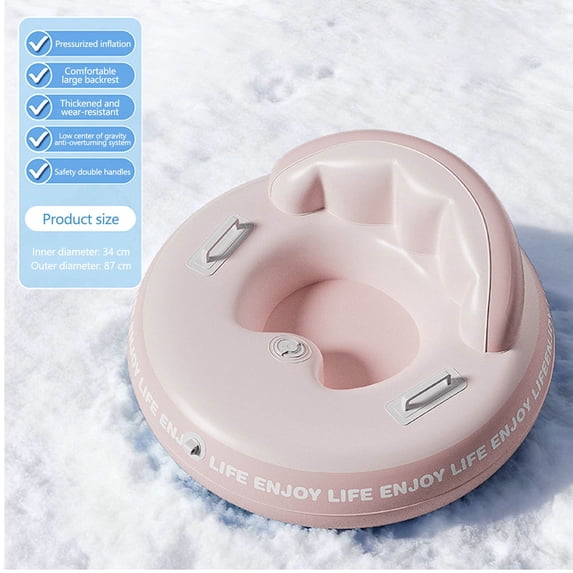Eolstice Snow Tube Sled - Inflatable Winter Sledding Toy With Handles, Winter Sledding Toy, for Snow Play, Outdoor Fun, Family Activities, Gift Giving, Seasonal Entertainment(B)