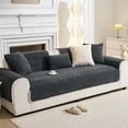 thumbnail image 1 of Eolstice Sofa Cover Washable, Non Slip Plush Sofa Slipcover, Thick Soft Cover for Three Seater Couch, Living Room Protection and Style Update(Black-L), 1 of 6