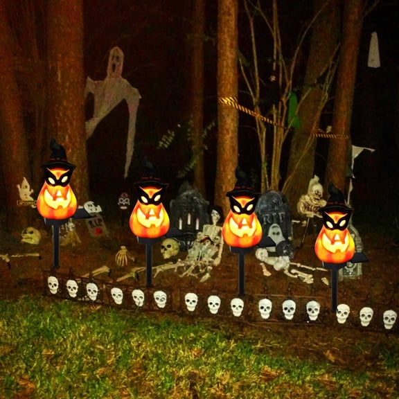 Eolstice Solar Powered Garden Accent Light Piece, Resin Crafted Outdoor Pathway Marker, Weatherproof Design For Landscape Halloween Festive Displays