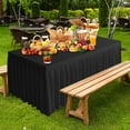 thumbnail image 1 of Eolstice Solid Color Polyester Table Skirt, Wrinkle Proof Decorative Tablecloth, Ruffled Banquet Table Cover For Wedding, Conference, 1 of 6