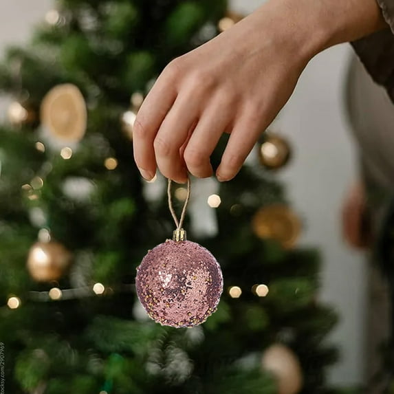 Eolstice Sparkling Mixed Shape Christmas Ornament Assortment, Sequined Special Design Tree Baubles, Versatile Holiday Decor For Wreaths Garlands Centerpieces