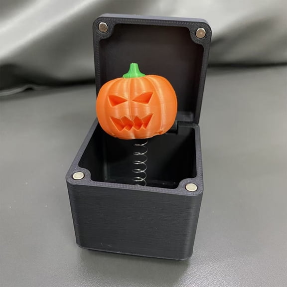 Eolstice Spooky Halloween Surprise Prank Box, Spring Pumpkin Prank Trick Toy, Funny Gift Tabletop Decor, Mini Prank Box