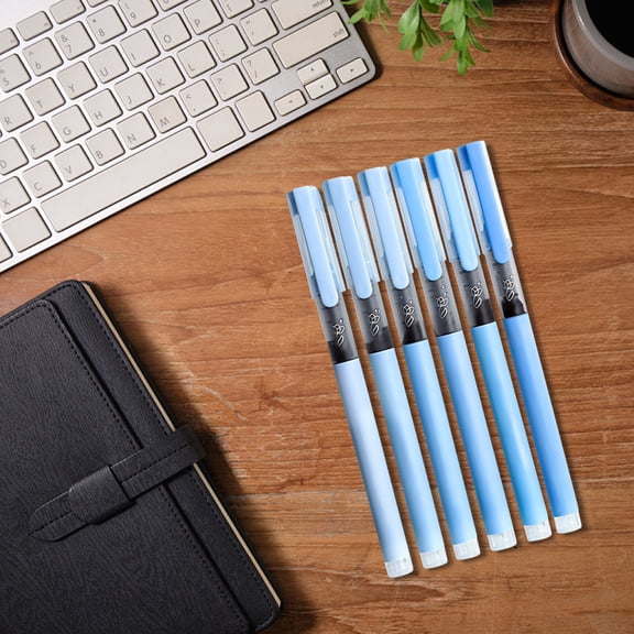 Eolstice Straight Liquid Ballpoint Pen, Macaroon Color Sign Pen, 0.5mm High Capacity Black Pen, Student Exam Fast Drying Pen, Smooth Writing, For Notes, Journaling(Blue)