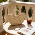 thumbnail image 1 of Eolstice Straw Tote Bag Summer Beach Bag, Handmade Straw Rattan Woven Handbag For Women Travel, for Shopping, Daily Use, Picnic, Boho Style, Sturdy Handle(M), 1 of 6