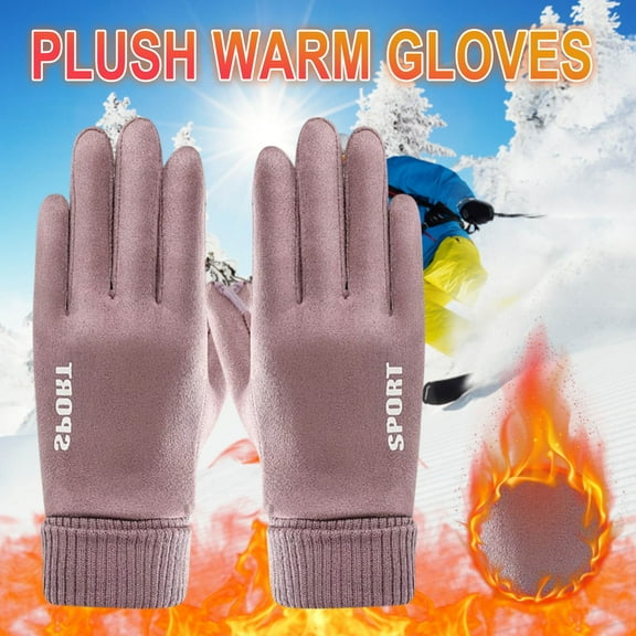 Eolstice Sturdy Winter Warm Gloves, Velvet Lining for Outdoor Activities, Windproof Gloves with Thickened Insulation, Hand Protection for Ladies and Daily Use, Purple