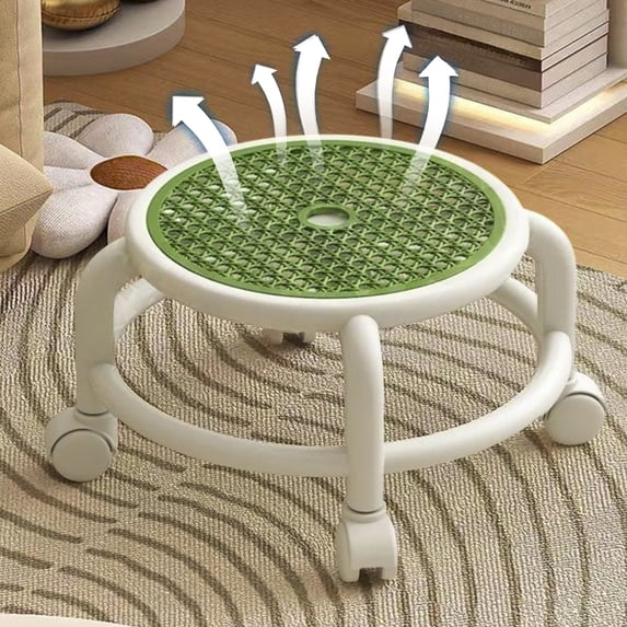 Eolstice Swivel Rolling Seat Stool, Low Profile Mobile Sitting Solution, Comfort Cushioned Stool for Workshop Craft Station