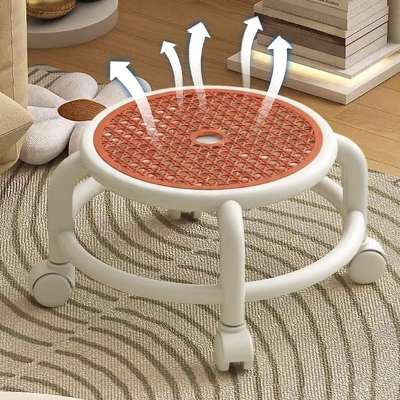 Eolstice Swivel Rolling Seat Stool, Low Profile Mobile Sitting Solution, Comfort Cushioned Stool for Workshop Craft Station