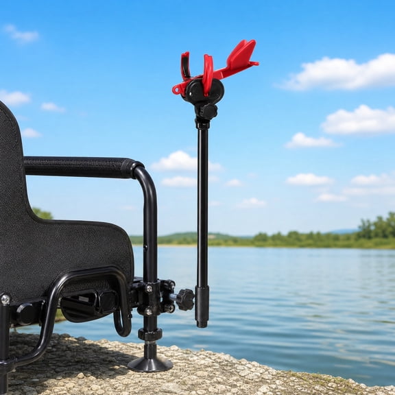 Eolstice Telescopic Fishing Rod Rest, Adjustable Locking Pole Bracket Holder, Portable Fishing Rod Support Stand For Box Chair, Bank, And Boat Fishing