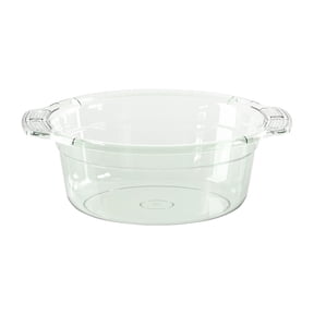 Eolstice Thick Transparent Plastic Wash Basin, Large Capacity Bathroom Utility Tub for Household Tasks, Compact Foot Soaking Bowl for Dorms and Small Spaces