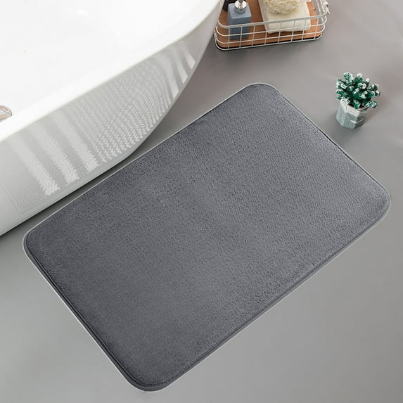Eolstice Thickened Foam Bath Mat, Super Soft and Absorbent Design Bath Mat, Non Slide Bathroom Rug, Machine Washable Floor Carpet for Home, Shower and Bathroom Use(Gray)