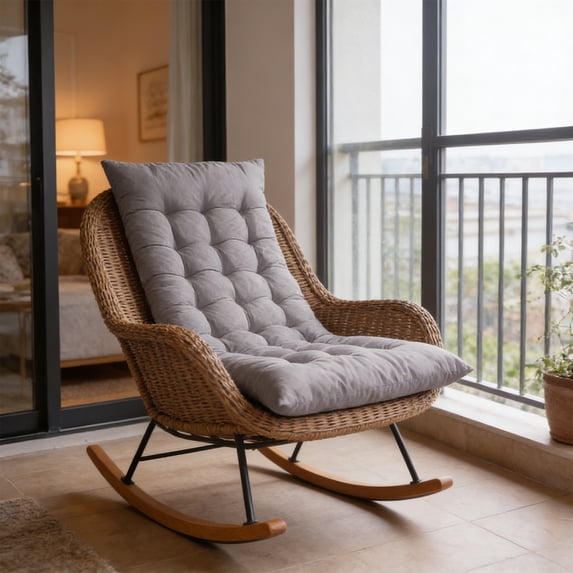 Eolstice Thickened Rocking Chair Cushion Set High Back Seat Pad For Recliner, Rocker Cushion, Outdoor Patio Seat Pad for Folding Chair Lounge