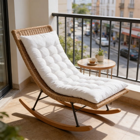 Eolstice Thickened Rocking Chair Cushion Set High Back Seat Pad For Recliner, Rocker Cushion, Outdoor Patio Seat Pad for Folding Chair Lounge
