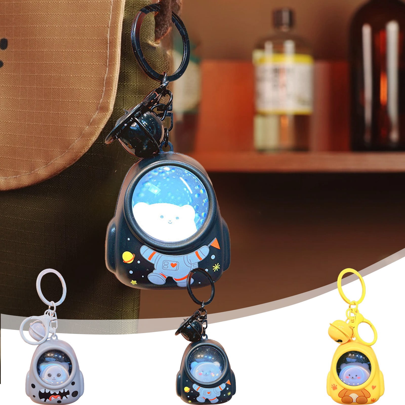 Eolstice Twinkling Starry Sky Backpack Keychain, LED Light-Up Novelty ...