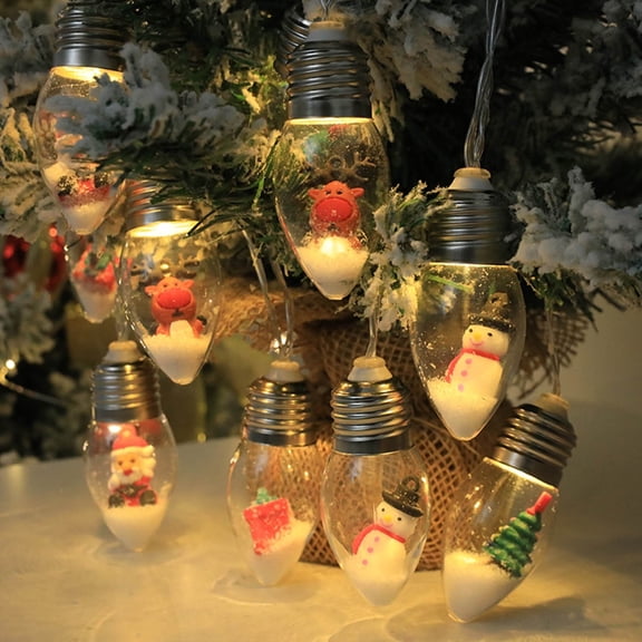 Eolstice USB Powered Christmas LED Light String, Snowman and Santa Claus Themed Flashing Lights, For Tree Decoration Holiday Party Home and Outdoor Use