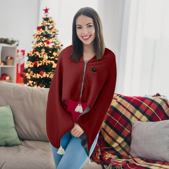 Eolstice USB Powered Portable Heating Blanket, Shawl Style Warmer for Travel, Washable Body Heating Wrap for Car Outdoor Camping and Office Use