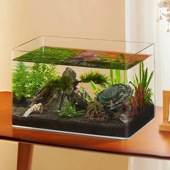 Eolstice Unique Fishbowl Aquascape Ornament, Science Fiction UFO Desktop Decoration, Novelty Resin Art for Office Desk, Home Shelf Display, Thematic Collection