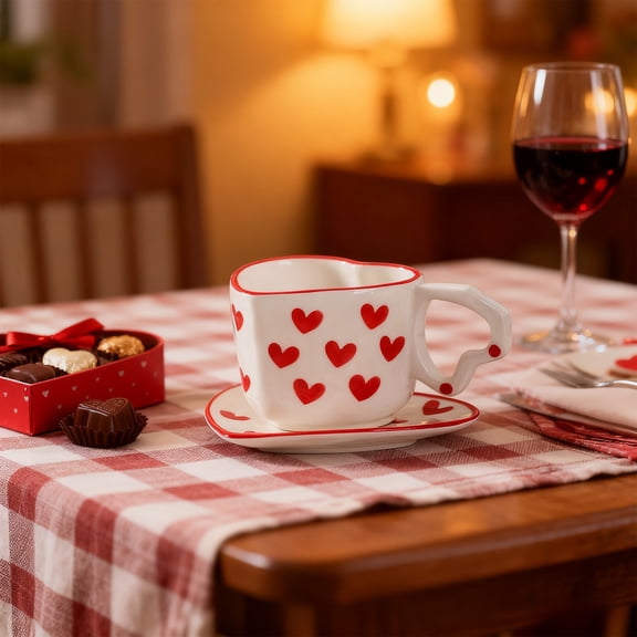 Eolstice Valentines Day Themed Couple's Mug, Romantic Gift Mug, His And Hers Mugs For Valentine's Day, Anniversary, Couple Gift, Coffee Tea Drinkware
