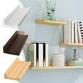 thumbnail image 1 of Eolstice Wall-Mounted Solid Wood Display Shelf, Strong Load-Bearing Storage Rack, Adhesive Mount Living Room Decor for Books and Decor, 1 of 7